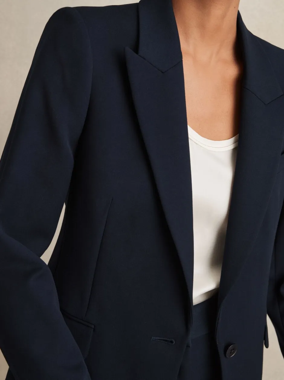 Kostuums En Werkkleding*Reiss - Gabi maatsnit-kostuumblazer met enkele knoopsluiting Marineblauw