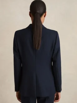 Kostuums En Werkkleding*Reiss - Gabi maatsnit-kostuumblazer met enkele knoopsluiting Marineblauw
