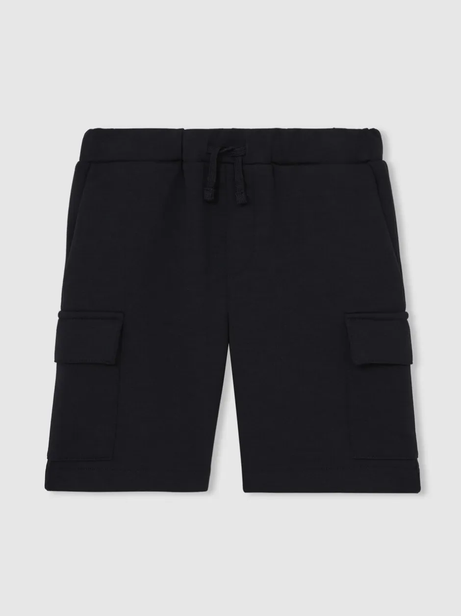 Shorts*Reiss - Oliver premium cargoshorts van interlock-jersey Marineblauw