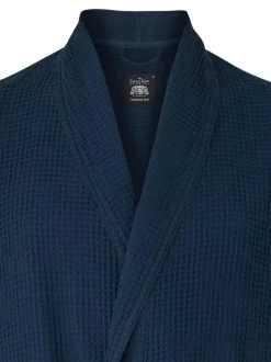 Kamerjassen En Badjassen|Savile Row Company - - Katoenen kamerjas met wafeldessin Marineblauw