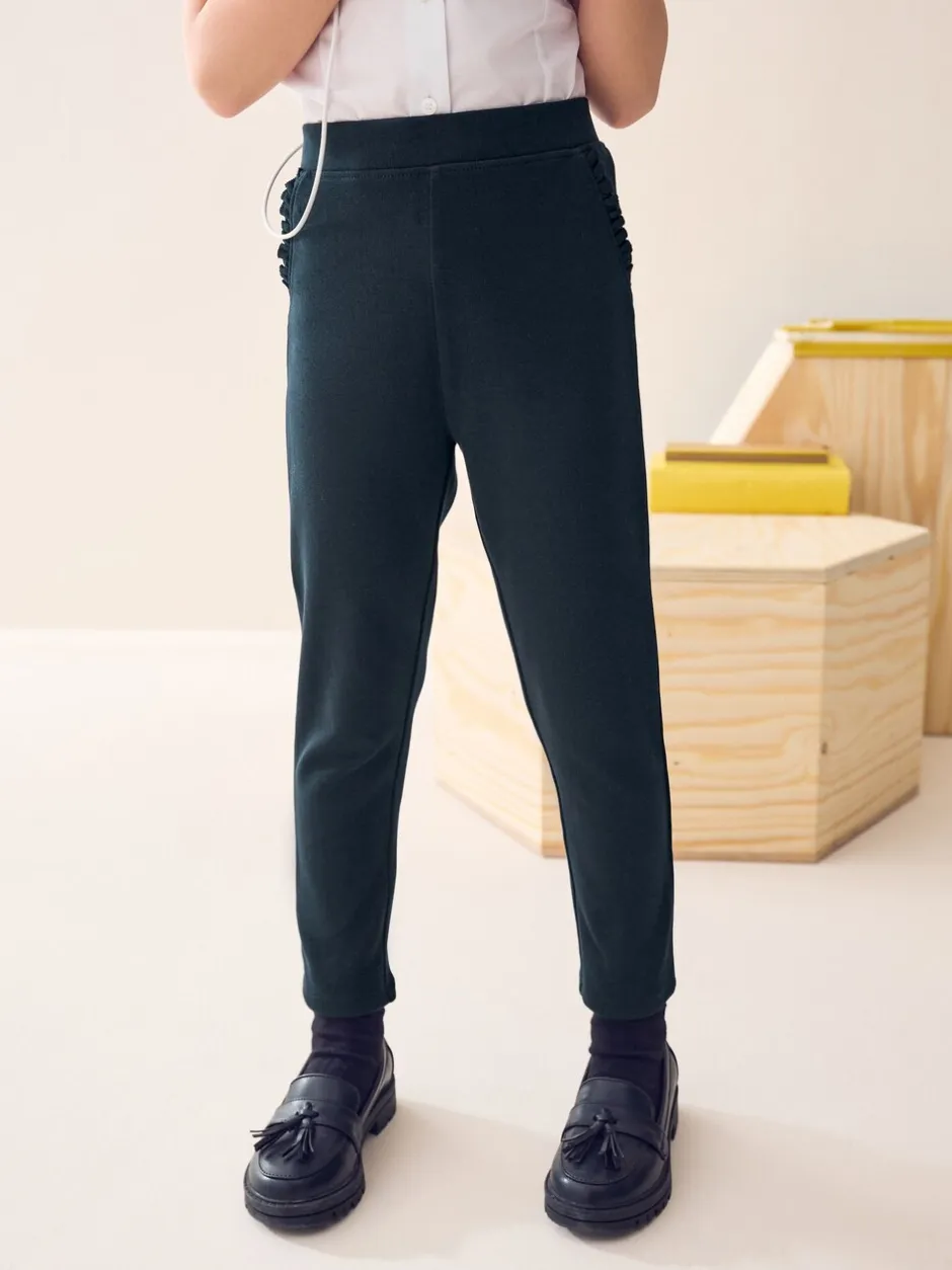 Schoolkleding|Next - Schoolbroek met hoog aandeel katoen en stretchy, elastische tailleband (3-16jr) Marineblauw