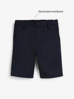 Shorts|Next - Schoolshorts zonder plooien (3-14jr) Marineblauw
