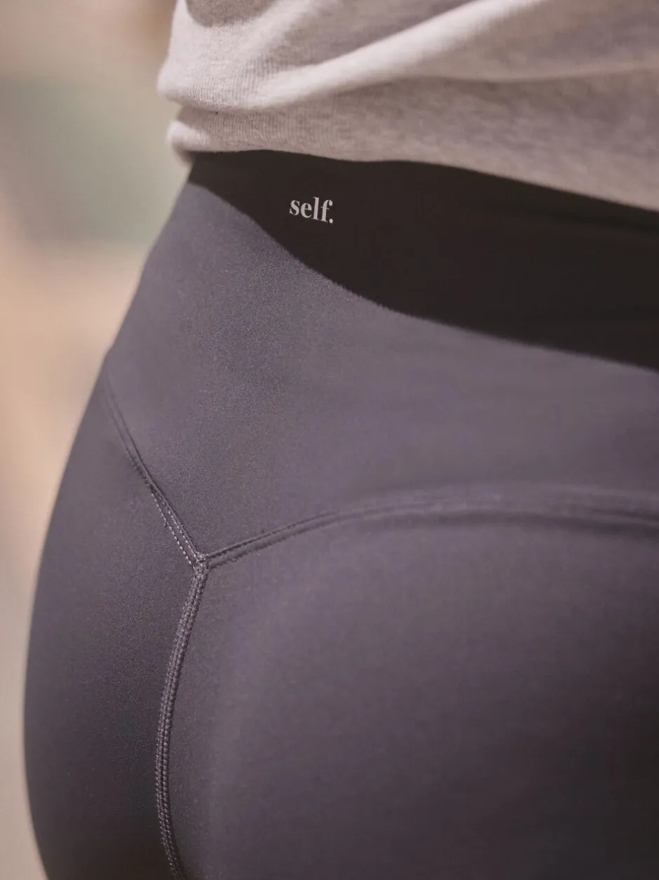 Sportkleding|Leggings En Joggingbroeken|self. Marineblauw - Legging met hoge taille