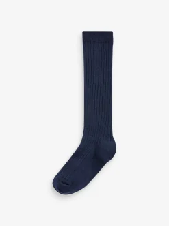 Sokken|Next - Set van 5 paar kniesokken met hoog katoenpercentage Marineblauw