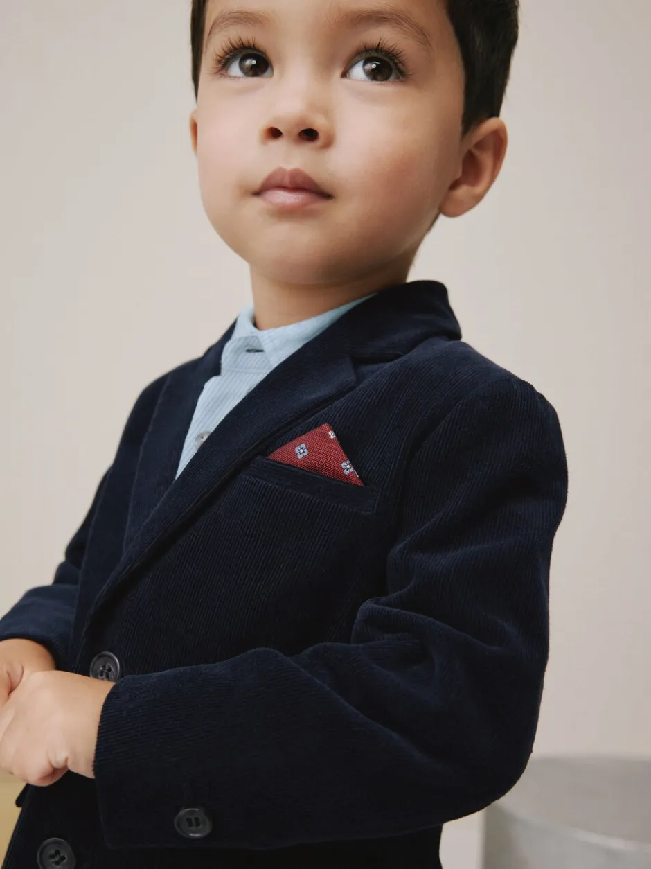 Sets En Combisets|Gelegenheidskleding*Next Marineblauw - Set van corduroy blazer, overhemd en broek (3mnd-9jr)