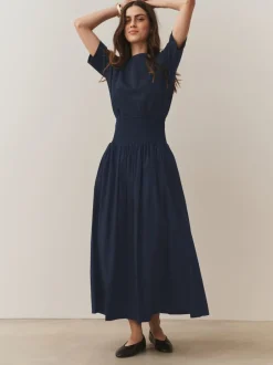 Rokken*Next - Shirred Maxi Skirt Marineblauw