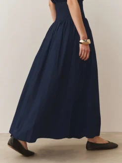 Rokken*Next - Shirred Maxi Skirt Marineblauw