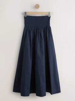 Rokken*Next - Shirred Maxi Skirt Marineblauw