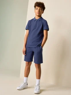 Shorts*Next - Short Sleeve Polo Shirt and Shorts Set (3-16yrs) Marineblauw