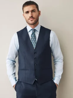 Vesten*Next - Signature Cerutti !00% Italian Wool Suit Waistcoat Marineblauw