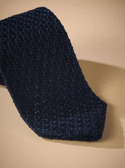 Stropdassen En Pochets*Next - Signature das met textuur van Italiaanse zijde Marineblauw