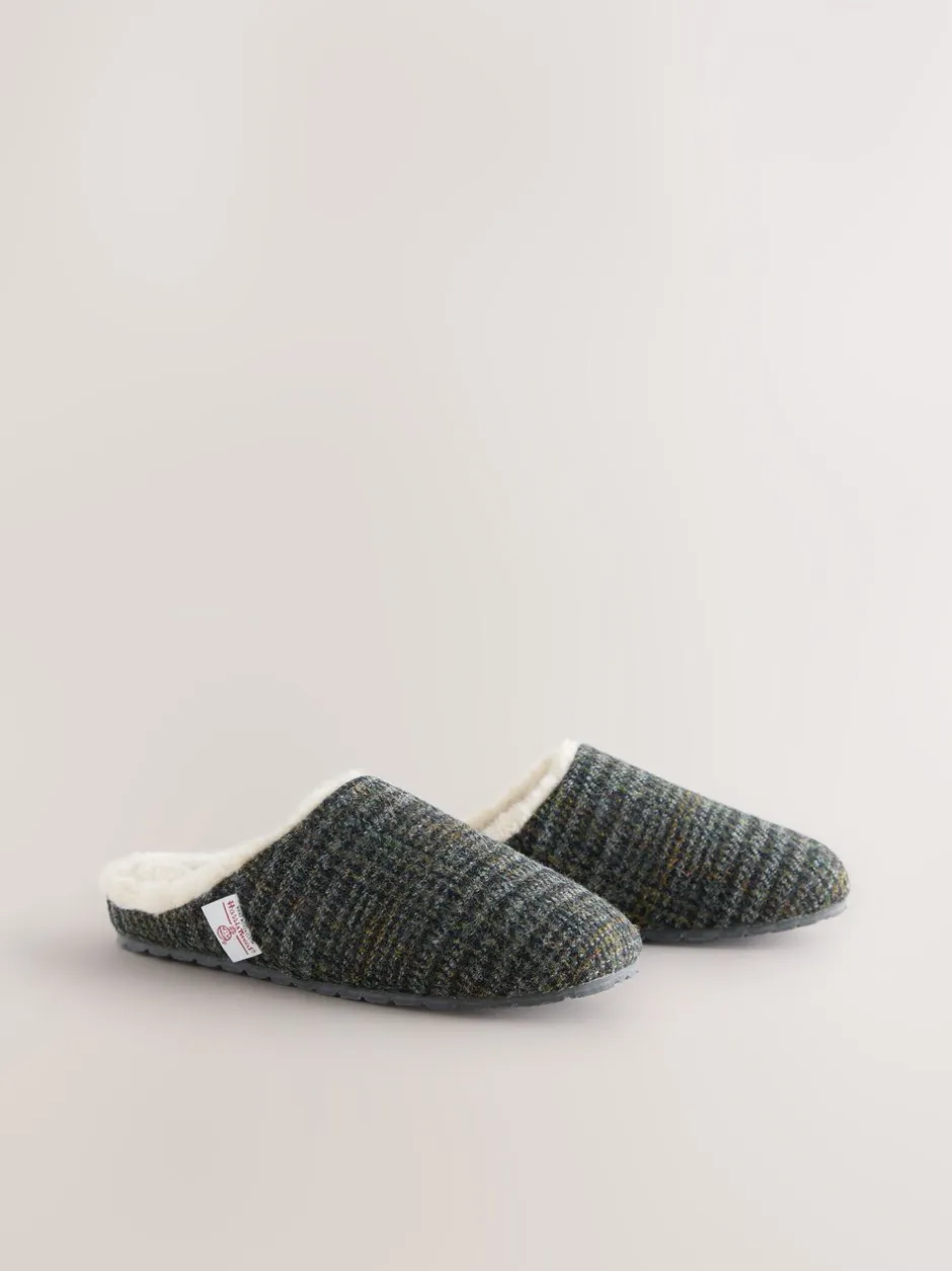 Pantoffels|Loungewear|Next Marineblauw - Signature Harris Tweed Mule Slippers