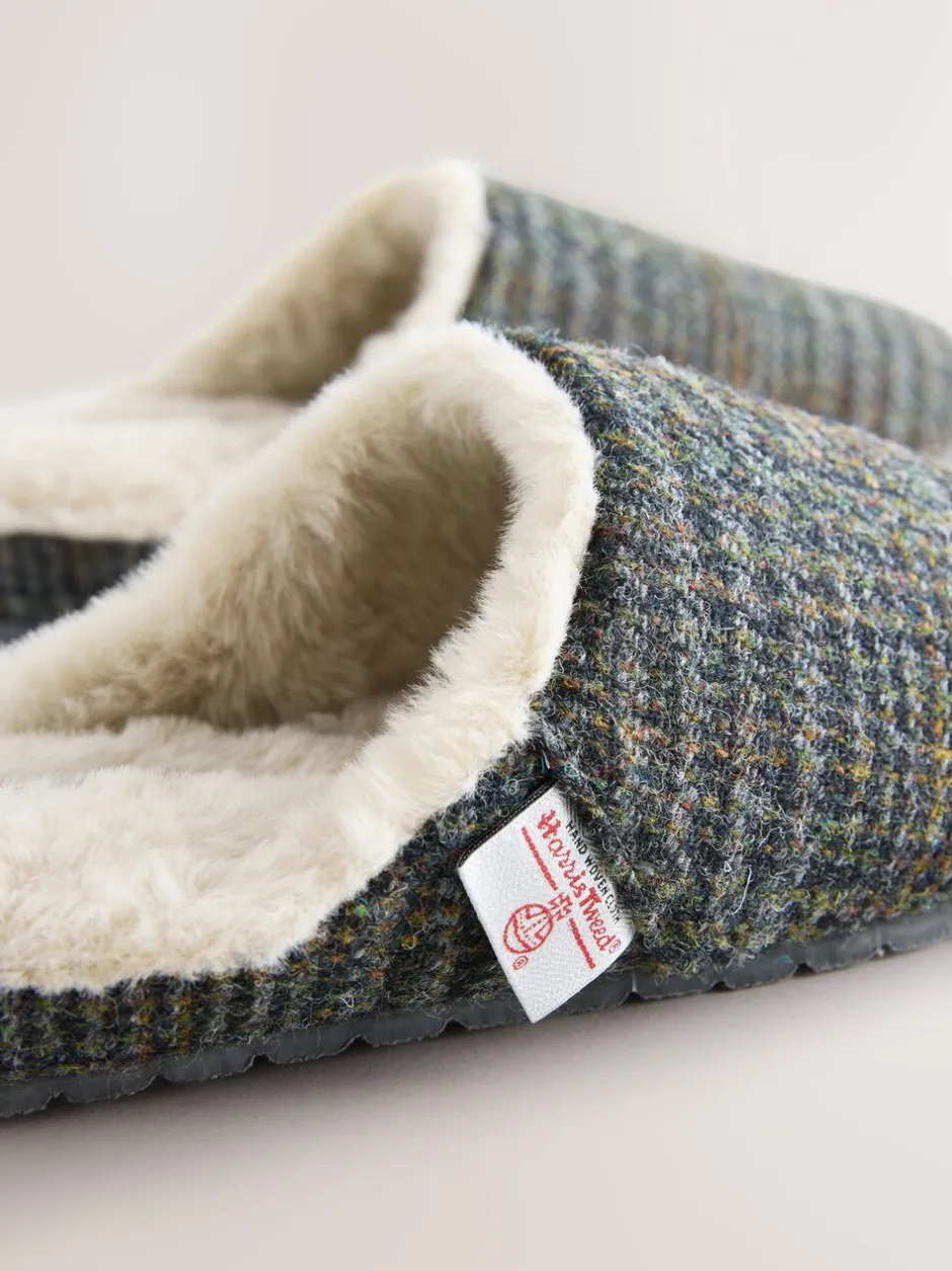 Pantoffels|Loungewear|Next Marineblauw - Signature Harris Tweed Mule Slippers