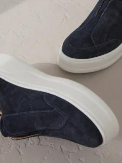 Sneakers*Next Marineblauw - Signature leren instapsneakers met dikke zool en plateauzool