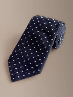 Stropdassen En Pochets*Next Marineblauw - Signature Silk Polka Dot Tie