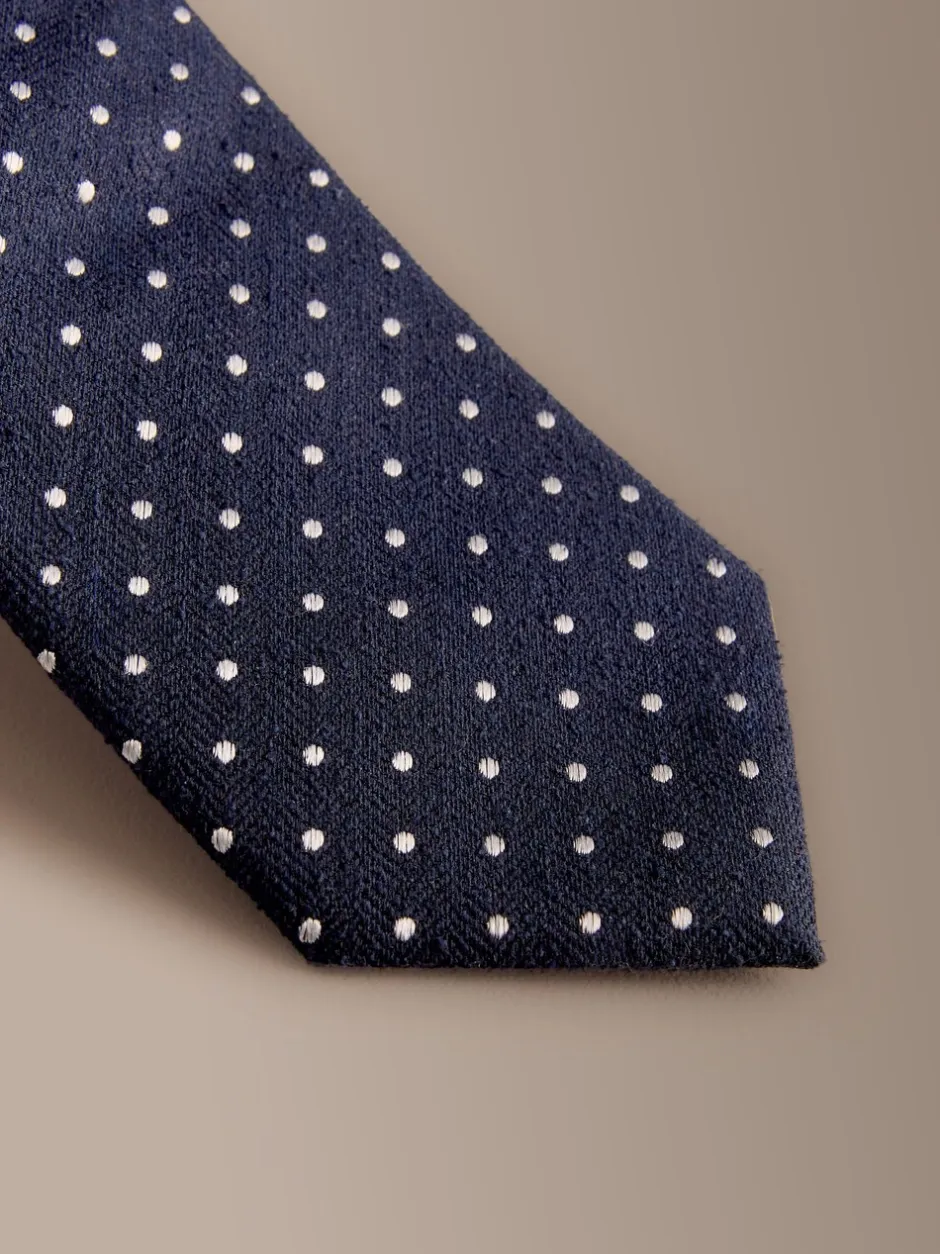 Stropdassen En Pochets*Next Marineblauw - Signature Silk Polka Dot Tie