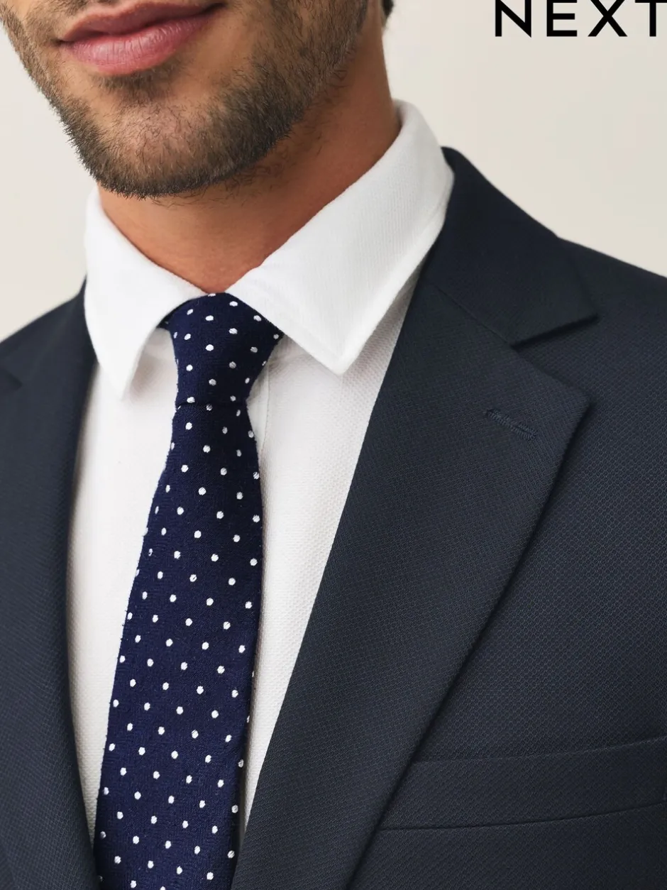 Stropdassen En Pochets*Next Marineblauw - Signature Silk Polka Dot Tie
