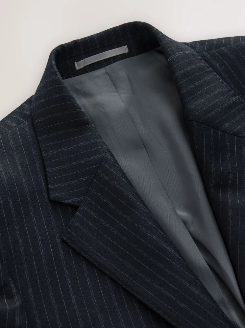 Pakken*Next Marineblauw - Signature Stripe Empire Mills British 100% Wool Suit Jacket