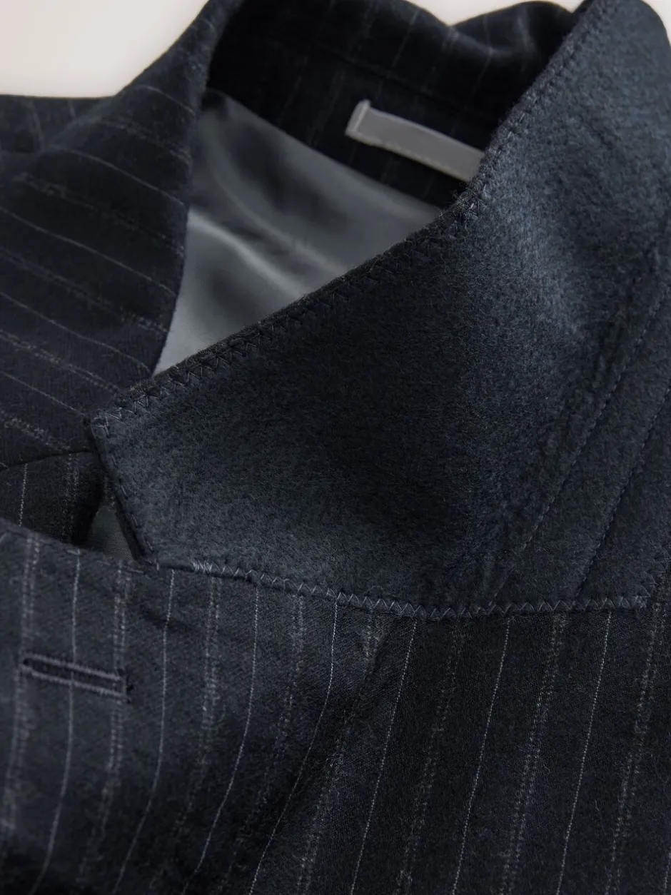 Pakken*Next Marineblauw - Signature Stripe Empire Mills British 100% Wool Suit Jacket