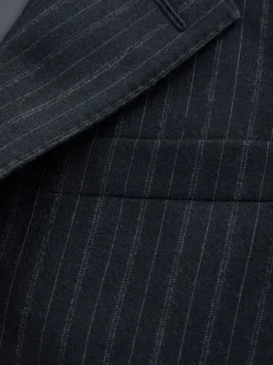 Pakken*Next Marineblauw - Signature Stripe Empire Mills British 100% Wool Suit Jacket