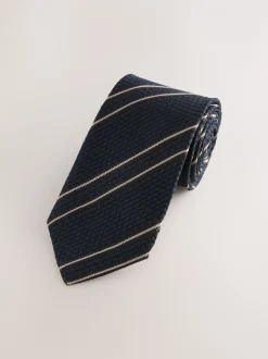 Stropdassen En Pochets*Next - Signature zijden das Marineblauw
