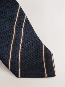 Stropdassen En Pochets*Next - Signature zijden das Marineblauw