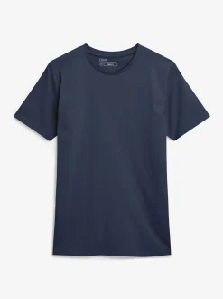 T-Shirts En Hemden|Next Marineblauw - Slim Fit - Essentieel katoenen T-shirt met ronde hals