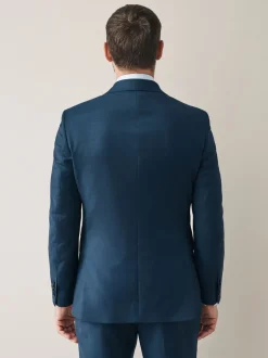 Pakken|Next - Slim Fit Signature Cerutti 100% Italian Wool Suit Jacket Marineblauw