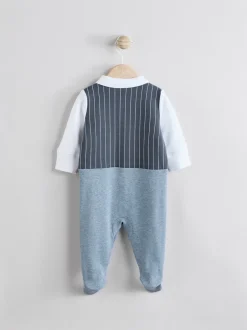 Gelegenheidskleding|Babypakjes En Babypyjama's*Next Marineblauw - Slimme baby pyjama met strik stropdas (0mnd-2jr)