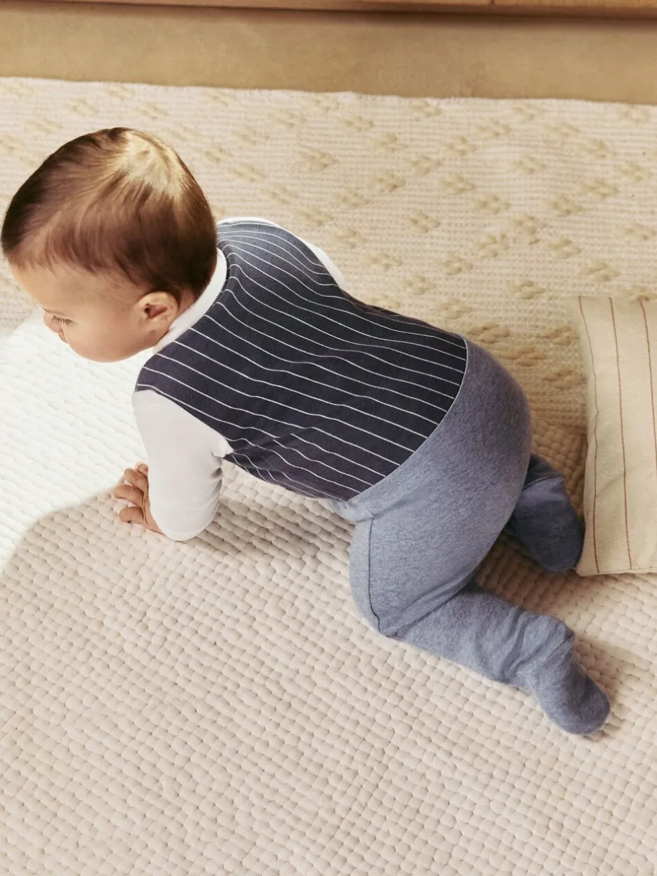 Gelegenheidskleding|Babypakjes En Babypyjama's*Next Marineblauw - Slimme baby pyjama met strik stropdas (0mnd-2jr)
