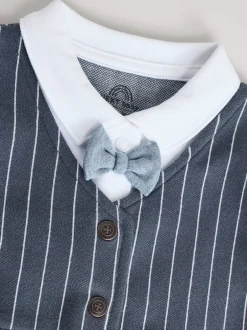 Gelegenheidskleding|Babypakjes En Babypyjama's*Next Marineblauw - Slimme baby pyjama met strik stropdas (0mnd-2jr)