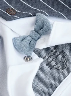 Gelegenheidskleding|Babypakjes En Babypyjama's*Next Marineblauw - Slimme baby pyjama met strik stropdas (0mnd-2jr)