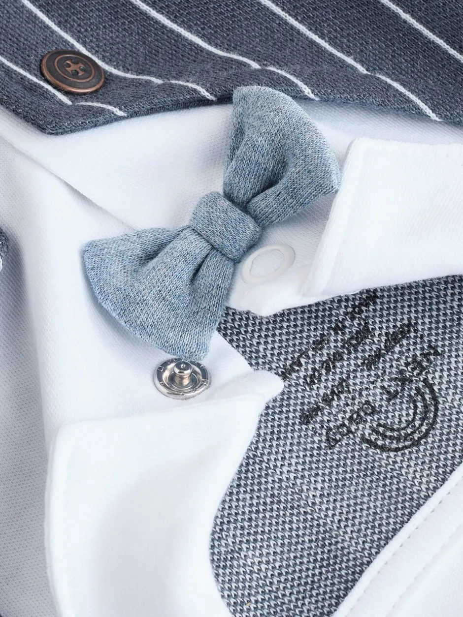 Gelegenheidskleding|Babypakjes En Babypyjama's*Next Marineblauw - Slimme baby pyjama met strik stropdas (0mnd-2jr)