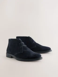 Boots|Next - Smart Suede Chukka Boots Marineblauw