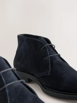 Boots|Next - Smart Suede Chukka Boots Marineblauw