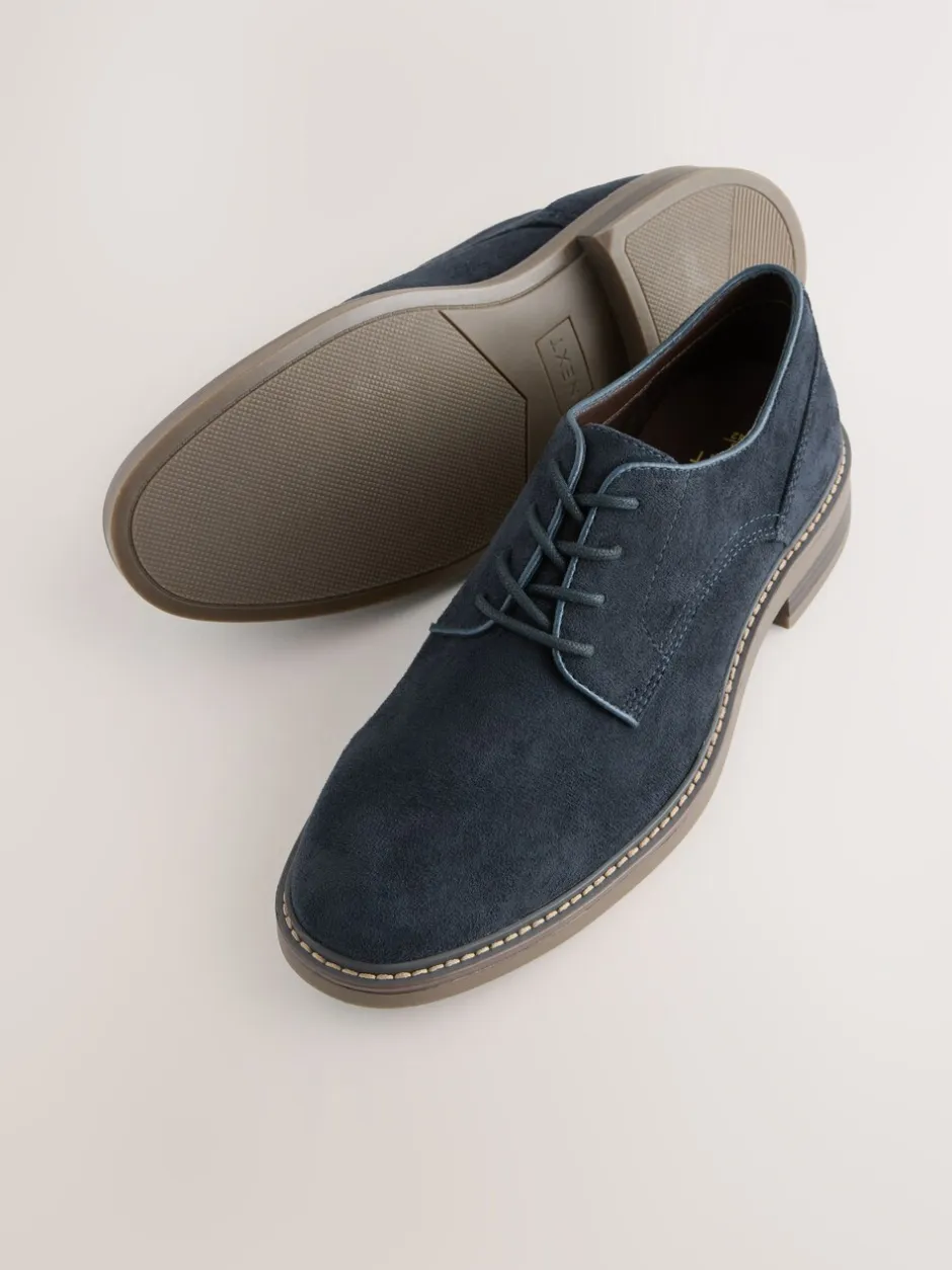 Schoenen|Next - Suedette Derby schoenen Marineblauw