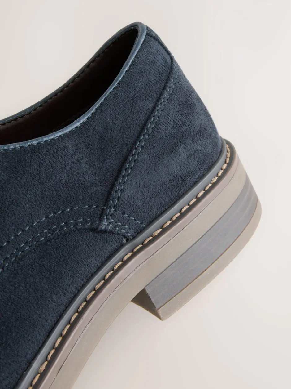 Schoenen|Next - Suedette Derby schoenen Marineblauw