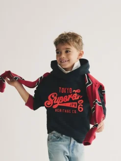 Sweaters En Hoody´S|Superdry - hoodie met logo Marineblauw