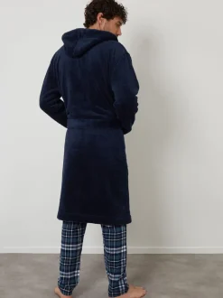 Kamerjassen En Badjassen|Threadbare - - Behaaglijke kamerjas met capuchon Marineblauw