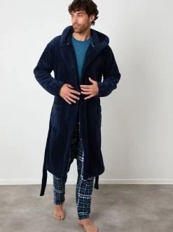 Kamerjassen En Badjassen|Threadbare - - Behaaglijke kamerjas met capuchon Marineblauw