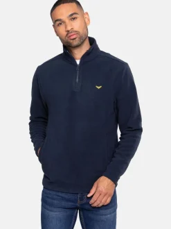 Sweaters En Hoody´S|Sweaters En Hoody´S|Threadbare - fleece sweatshirt met korte rits Marineblauw