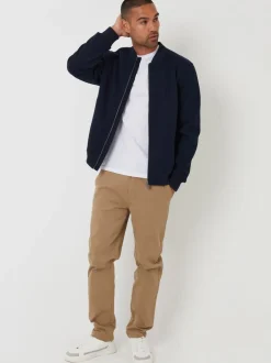 Blazers En Business-Jasjes|Jassen En Jacks|Threadbare - Faux Wool Brushed Bomber Jacket Marineblauw