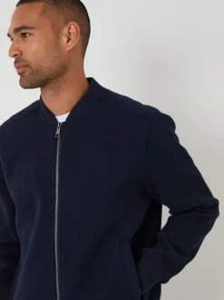 Blazers En Business-Jasjes|Jassen En Jacks|Threadbare - Faux Wool Brushed Bomber Jacket Marineblauw