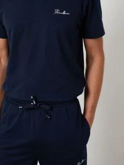 Pyjama's|Threadbare Marineblauw - pyjamaset
