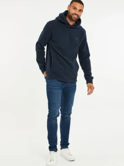 Sweaters En Hoody´S|Sweaters En Hoody´S|Threadbare - pullover-hoody van microfleece Marineblauw