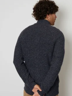 Gebreide Kleding|Threadbare - vest met ritssluiting Marineblauw