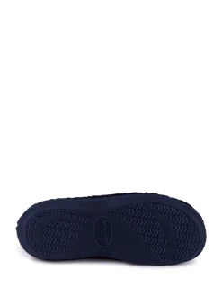 Pantoffels|Totes Marineblauw - Isotoner Popcorn pantoffelmuiltjes van badstof