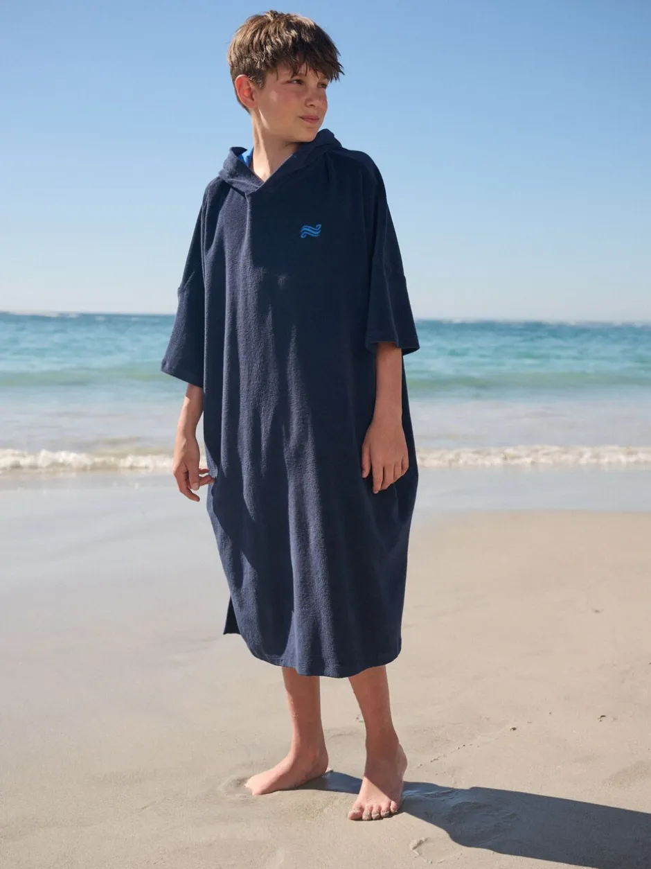 Badkleding|Next - Towelling Poncho (3-16yrs) Marineblauw