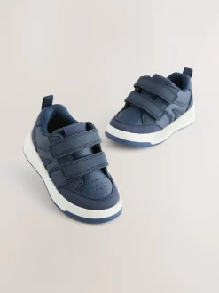 Eerste Schoentjes|Sneakers*Next - Trainers met Klittenbandsluiting en twee banden Marineblauw