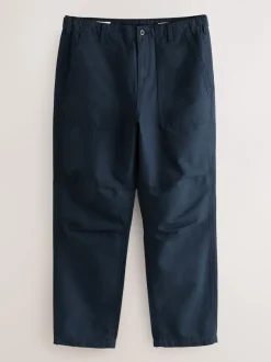 Broeken En Chino's*Next - Vermoeidheidszakken Katoen-linnen broek Marineblauw
